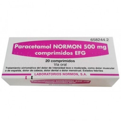 PARACETAMOL NORMON EFG 500 MG 20 COMPRIMIDOS