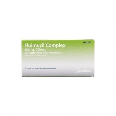 FLUIMUCIL COMPLEX 500 mg/200 mg 12 COMPRIMIDOS E