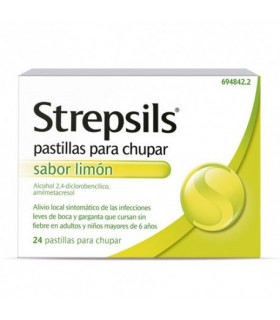 STREPSILS 24 PASTILLAS PARA CHUPAR (SABOR LIMON)
