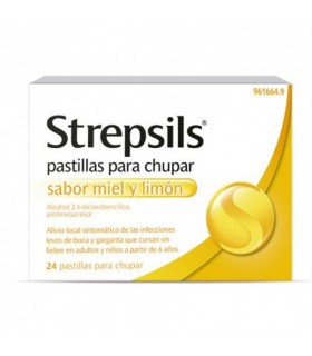 STREPSILS 24 PASTILLAS PARA CHUPAR (SABOR MIEL Y