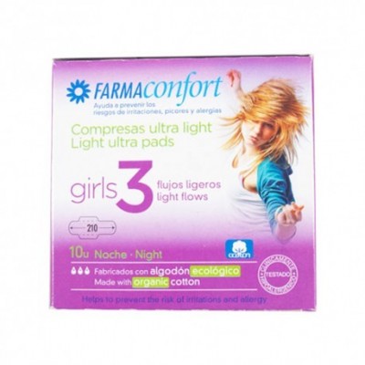 FARMACONFORT GIRLS COMPRESAS NOCHE 10 U