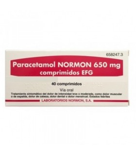 PARACETAMOL NORMON EFG 650 MG 40 COMPRIMIDOS