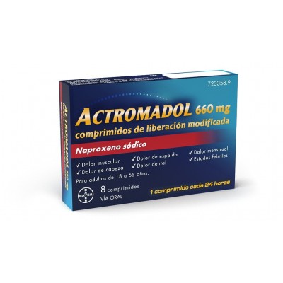 ACTROMADOL 660 mg 8 COMPRIMIDOS LIBERACION MODIF