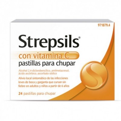 STREPSILS CON VITAMINA C 24 PASTILLAS PARA CHUPA