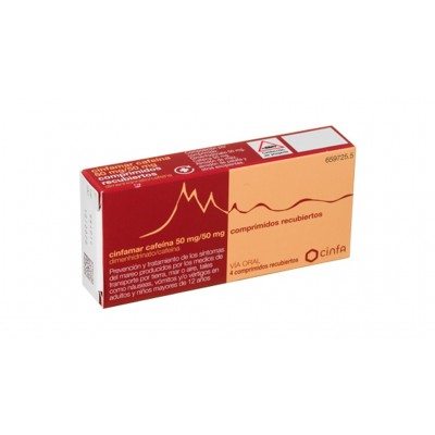 CINFAMAR CAFEINA 50 MG/50 MG 10 COMPRIMIDOS RECU