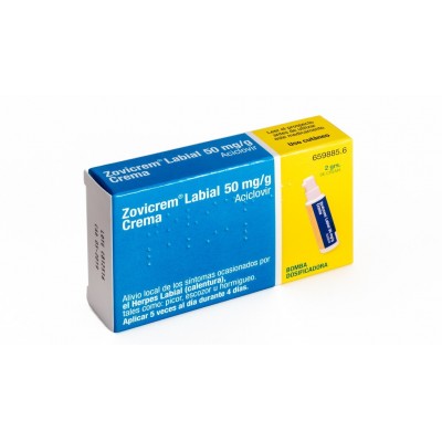 ZOVICREM LABIAL 50 MG/G CREMA 1 TUBO 2 G + BOMBA