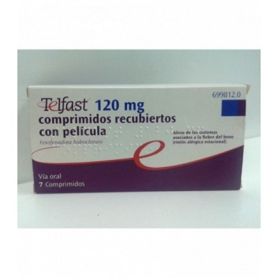 TELFAST 120 MG 7 COMPRIMIDOS RECUBIERTOS