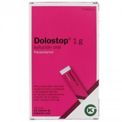 DOLOSTOP 1 g 10 SOBRES SOLUCION ORAL 10 ml