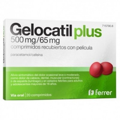 GELOCATIL PLUS 500 mg/65 mg 20 COMPRIMIDOS RECUB
