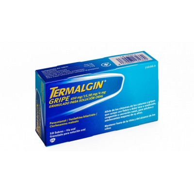 TERMALGIN GRIPE 650 MG/15,58 MG/4 MG 10 SOBRES G