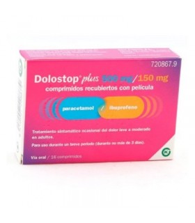 DOLOSTOP PLUS 500 MG/150 MG 16 COMPRIMIDOS RECUB