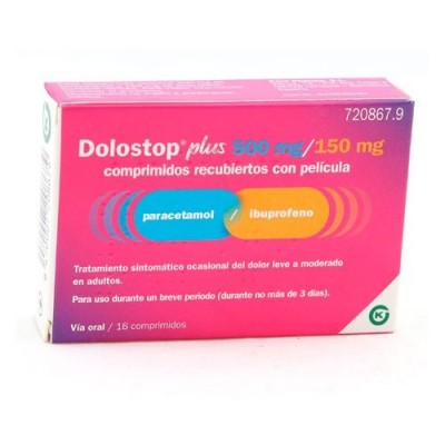 DOLOSTOP PLUS 500 MG/150 MG 16 COMPRIMIDOS RECUB
