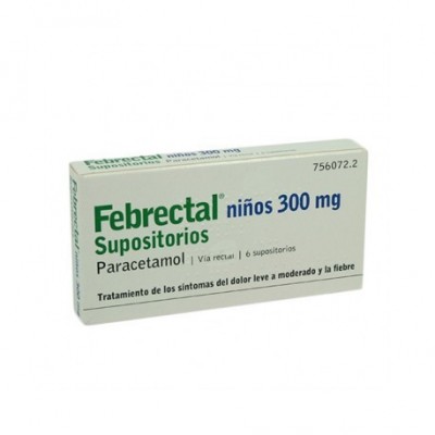 FEBRECTAL NIÑOS 300 mg 6 SUPOSITORIOS