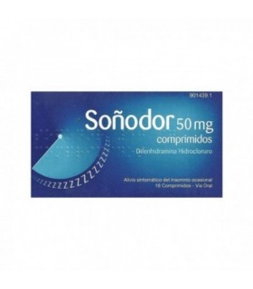 SOÑODOR DIFENHIDRAMINA 50 mg 16 COMPRIMIDOS
