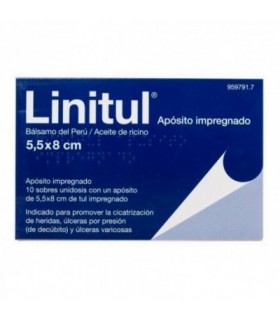 LINITUL CICATRIZANTE 10 APOSITOS IMPREGNADOS 5,5