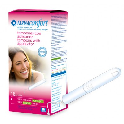 FARMACONFORT TAMPON MINI 18 U 100% ALGODON
