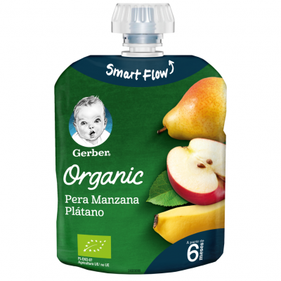 GERBER POUCH PERA MANZANA PLATANO 90 G