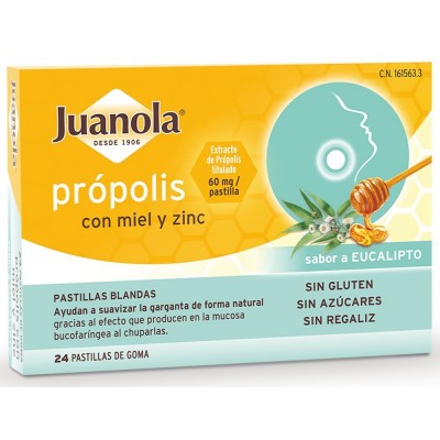 JUANOLA PASTILLAS BLANDAS PROPOLIS + MIEL Y ZINC