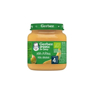 GERBER ORGANIC PERA Y PLATANO 125 G