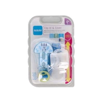 MAM BROCHE CHUPETE Y CUBIERTA PROTECCION AZUL