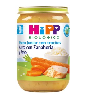 HIPP ARROZ ZANAHORIA Y PAVO 220GR