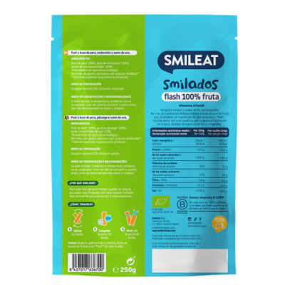 SMILADO FLASH SMILEAT 5 UNIDADES 50 G SABOR PERA