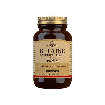 SOLGAR BETAINA CLORHIDRATO+PEPSINA 100 COMP
