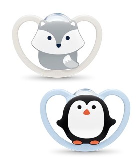 NUK CHUPETE SILICONA SPACE 0-6M 2 U