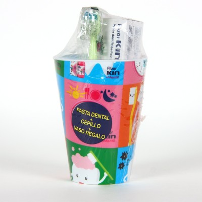 FLUOR KIN INFANTIL 50 ML+ CEPILLO+VASO REGALO