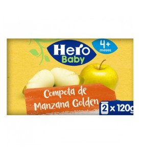 HERO BABY COMPOTA DE MANZANA 2 TARROS 120 G BIPA