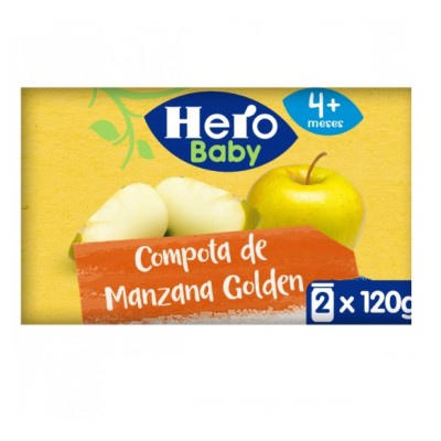 HERO BABY COMPOTA DE MANZANA 2 TARROS 120 G BIPA