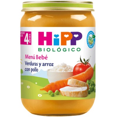 HIPP VERDURAS Y ARROZ CON POLLO 190G