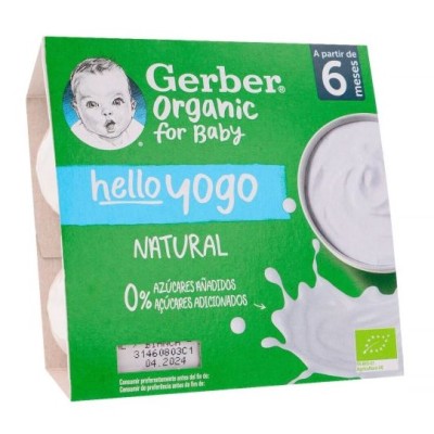 GERBER HELLO YOGO 4 TARRITOS 90 G SABOR NATURAL