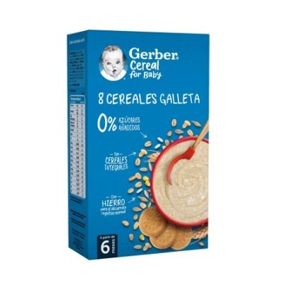 GERBER 8 CEREALES GALLETA 2X475 G