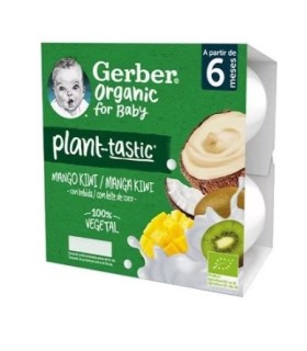 GERBER PLANT-TASTIC 4 TARRITOS 90 G SABOR MANGO