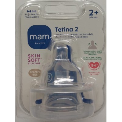MAM TETINA SILICONA TEAT 2 FLUJO MEDIO 2+M