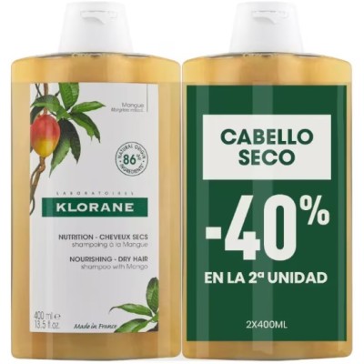 KLORANE CHAMPU MANGO 400ML -40%2U
