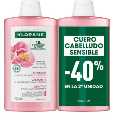KLORANE CHAMPU PEONIA 400ML -40%2ªU