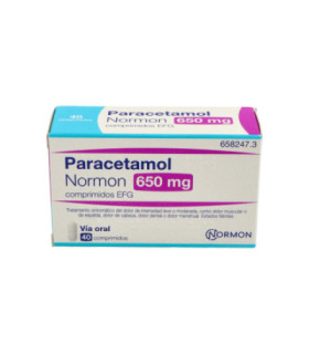 PARACETAMOL NORMON EFG 650 mg 40 COMPRIMIDOS