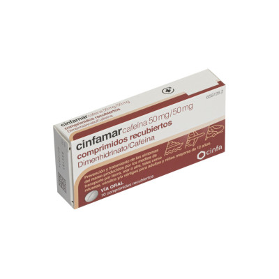 CINFAMAR CAFEINA 50 mg/50 mg 10 COMPRIMIDOS RECU