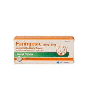 FARINGESIC 5 mg/5 mg 20 COMPRIMIDOS PARA CHUPAR