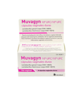 MUVAGYN 10^8 UFC/ 10^8 UFC 8 CAPSULAS VAGINALES