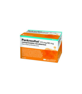 PANKREOFLAT 172 mg/80 mg 50 COMPRIMIDOS RECUBIER