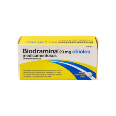 BIODRAMINA 20 mg 12 CHICLES MEDICAMENTOSOS